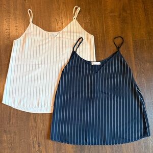 Aritzia Babaton Pinstripe Camisoles - Navy and White